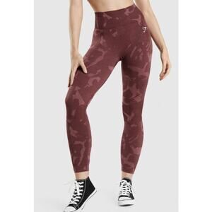 Gymshark Adapt Camo Seamless Leggings Savanna‎ Cherry Brown Small Athleisure